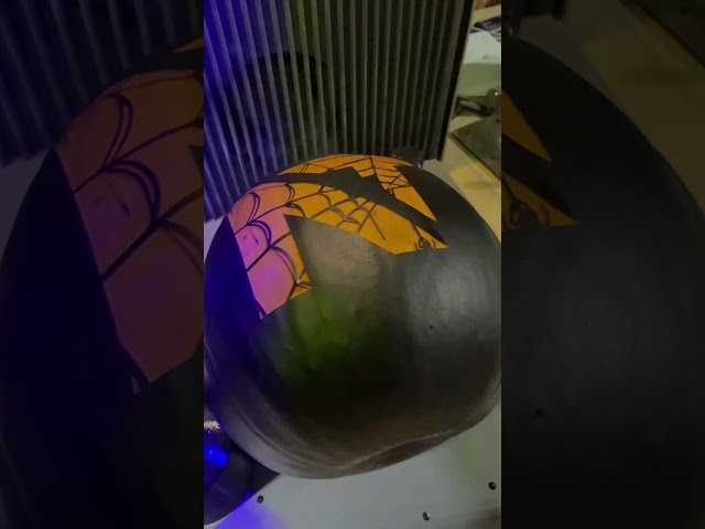 Pumpkin carving using a laser engraver! #halloween #xtool #laserengraving #pumpkin