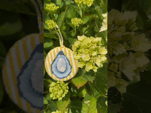 Oyster Needlepoint Ornament