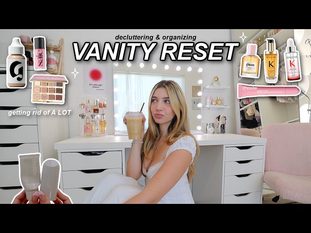 VANITY RESET & MAKEOVER ☆ decluttering, organizing and cleaning my vanity!