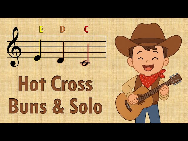Hot Cross Buns & Solo | Easy Country Play-Along for Kids  🎸