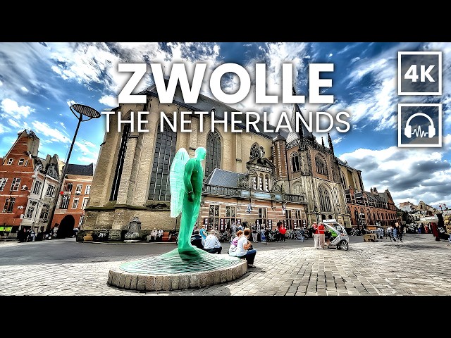 🇳🇱 ZWOLLE Walking Tour - Canals, Diezerstraat & Grote Kerk With Captions [4K/60fps]