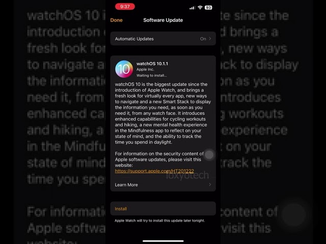 How to  Update Apple WatchOS 10.1.1 #watchos10 #applewatch  #loxyotech