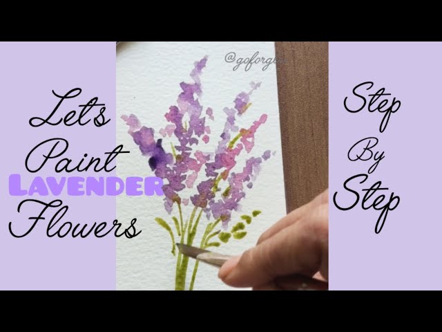 Easy Lavender flowers  #lavender flower painting/step by step tutorial for #beginners #art#artvideo 