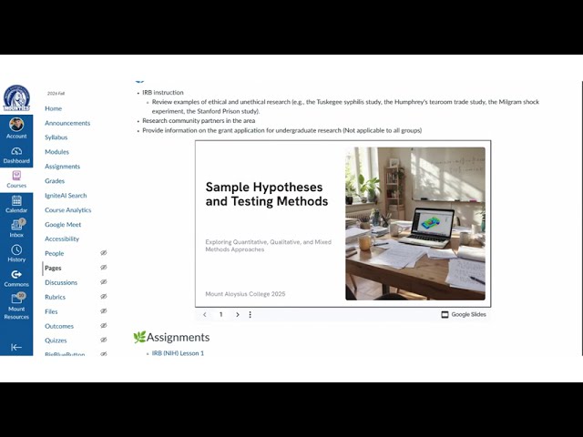 CORE400 Sample Hypotheses and Testing Methods Lecture