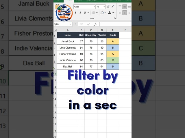 Filter by color in a Sec #microsoftoffice  #msoffice  #Tutorial #microsoftexcel #excel