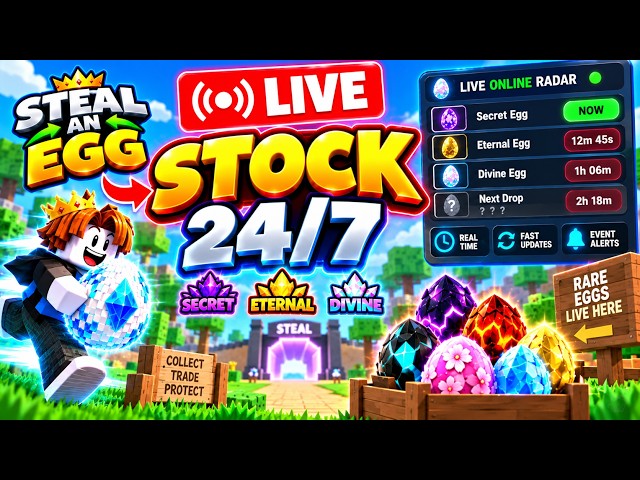 🔴 Steal An Egg LIVE STOCK 🥚 Secret • Eternal • Divine | Roblox 24/7