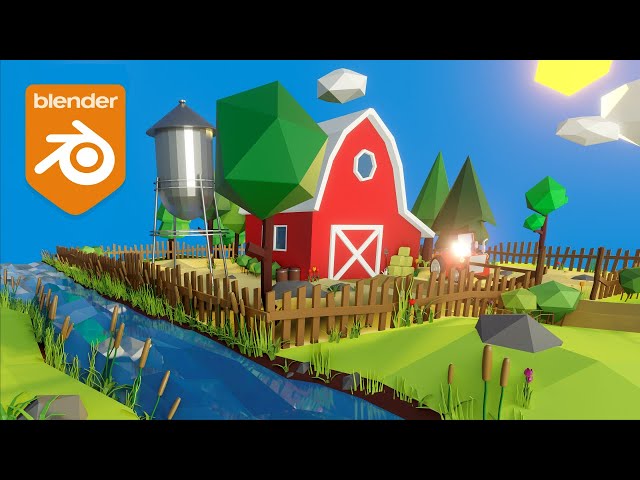 Low poly modeling in Blender 3D from scratch BARN CARTOON