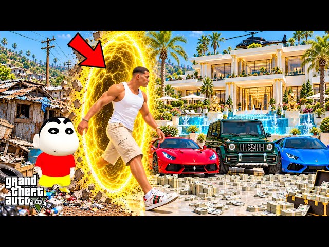 Franklin and Shinchan Entered Real World TO Dream World & Became Richest Person in GTA V