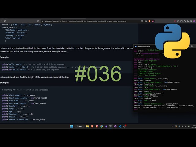 Day 36 of coding everyday until I get a job (in backend) | 30 days of python (Day 2)