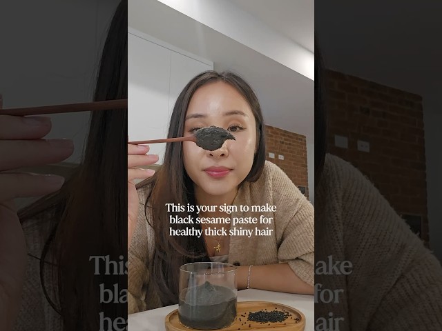 This is YOUR SIGN to make black sesame paste for healthy thick hair 🖤