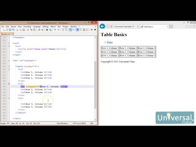 Lesson 5: Creating Tables - HTML Course