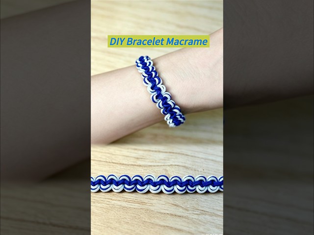 Easy Blue‑White Macrame Bracelet | Beginner Friendly Tutorial #macrametutorial #diy #claybracelet