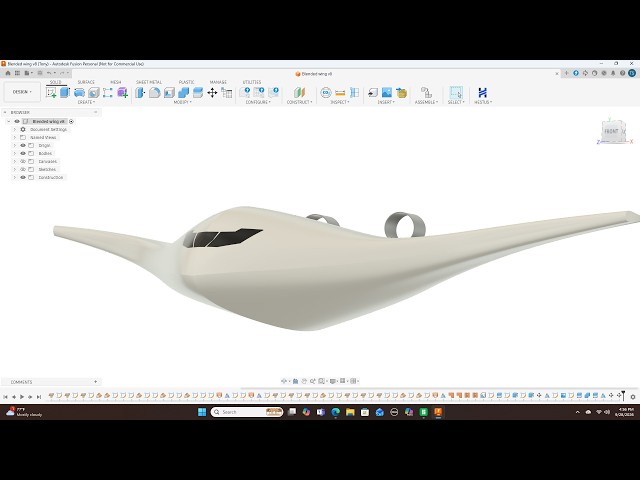 How to Surface Model a Blended Wing Body in Fusion 360 | Easy Beginner Tutorial inspired by Ramy RC