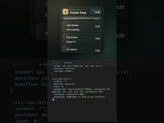 Airport Boarding Board #coding #css #code #shorts