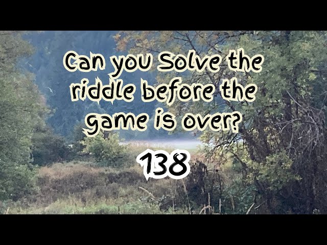 Riddle 138, Can you solve the riddle before the game is over?