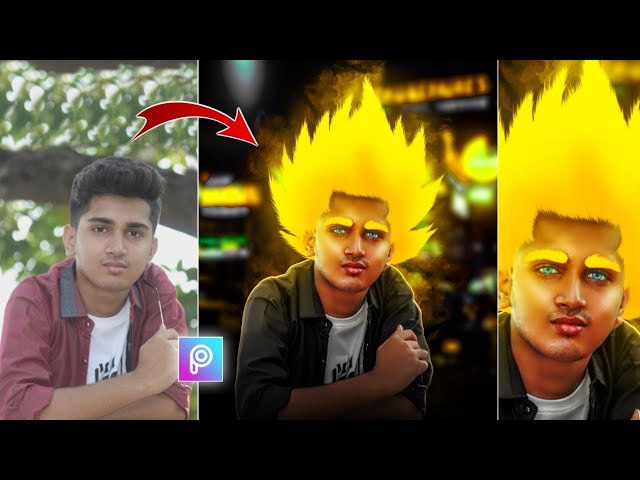 30 Second Goku Neon Hair Visual Photo Editing In Picsart App By Deepak Creations #Shorts #picsart