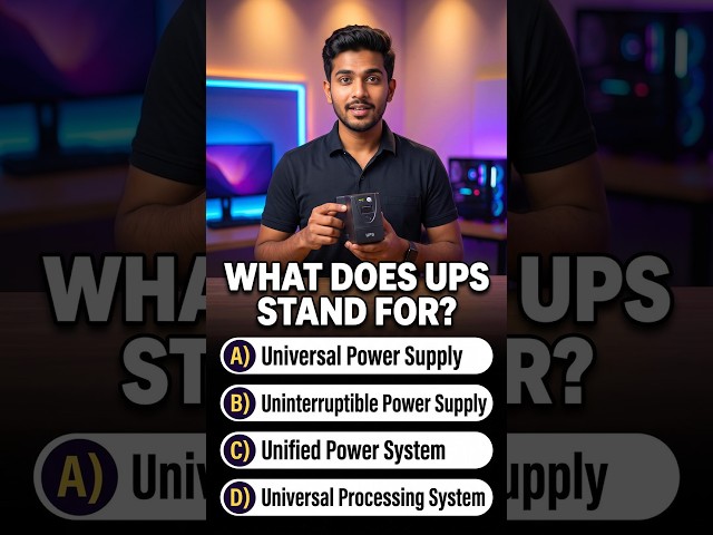 Top 100 | Computer Fundamentals MCQs # 20 | What does UPS stand for?