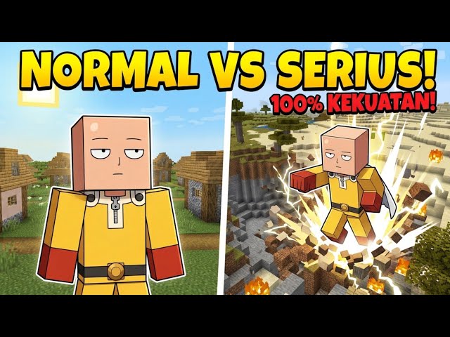 NORMAL MODE VS SERIUS MODE one puch man|| MINECRAFT best mod SAITAMA