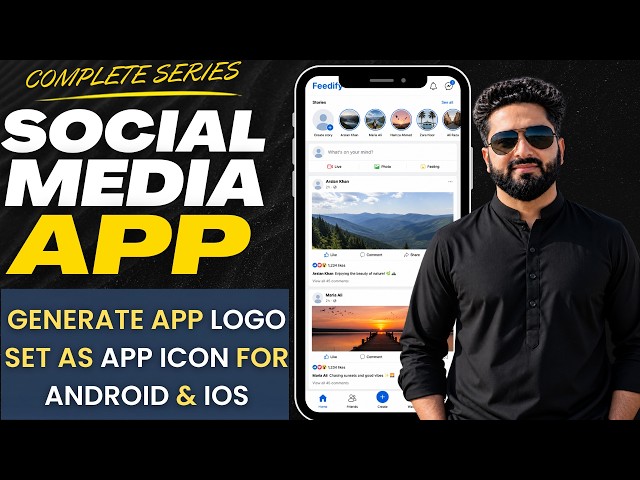 🎨 Generate App Logo & Set as App Icon for Android & iOS  Social Media App Part 6 (2026)