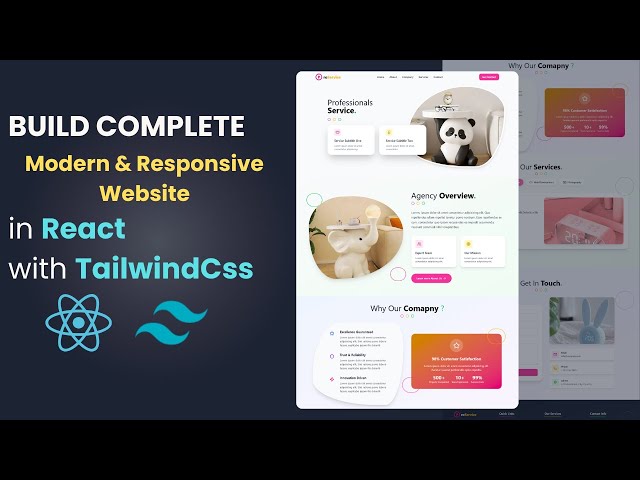 React JS Project | Build Complete Responsive Website in React with TailwindCss Step by Step Tutorial
