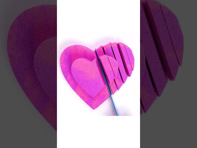 Pink Heart Slices #KineticSand #Shorts