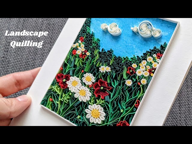 Step-by-step making my first ever LANDSCAPE quilling artwork.