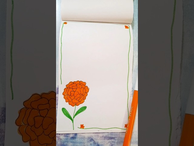 Easy Front Page Border Design Ideas 🧡 #shorts #youtubeshorts #ytshorts #frontpage #pageborderdesign