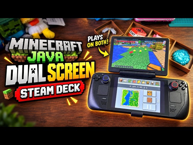 I developed a mod to play Java Minecraft with 2 SCREENS on The Steam Deck!