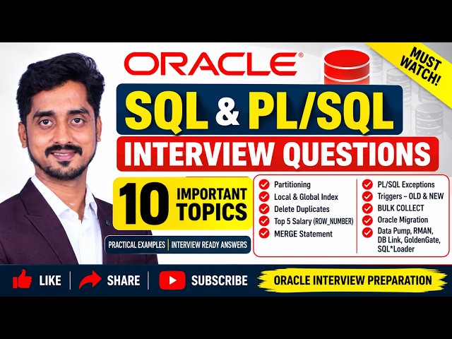 Oracle SQL & PL/SQL Interview Questions & Answers | Top 10 Core Concepts Explained