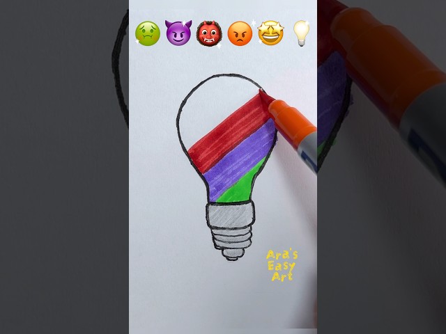 🤢😈👹😡🤩💡Fun Satisfying Colouring  @ArasEasyArt #satisfying #art #colouring