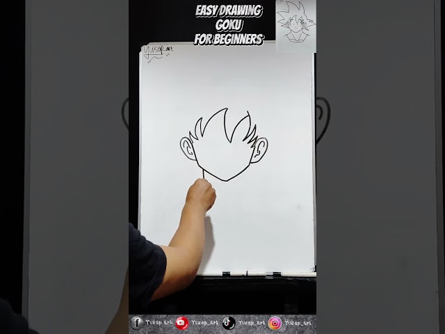 Easy way to draw Goku #dragonball #animedrawing