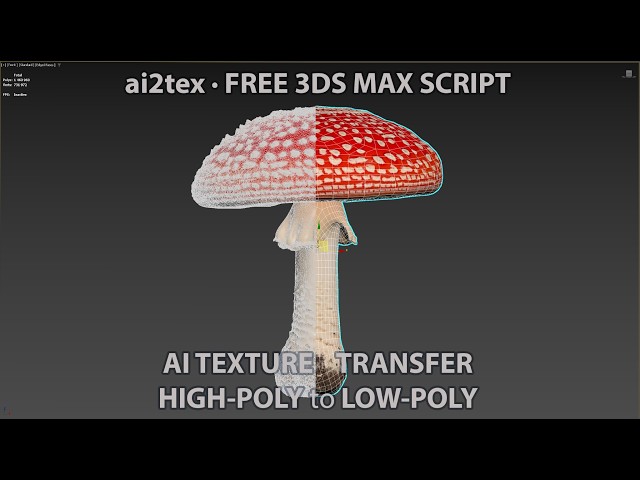 AI 3D Texture Transfer in 3ds Max | Free ai2tex Script