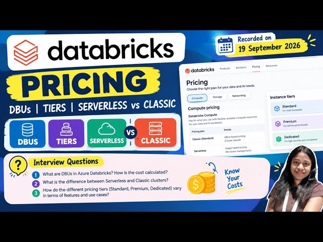 Azure Databricks - Pricing, DBUs, Tiers, Serverless VS Classic with interview questions...
