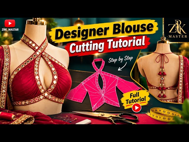 Designer Blouse Cutting & Stitching Tutorial | Beautiful Designer Blouse Cutting | Step by Step