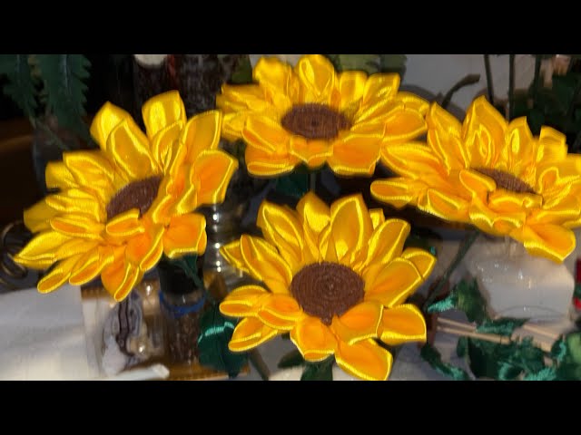 Ribbon Sunflower with Forever Rose of Ribbon 