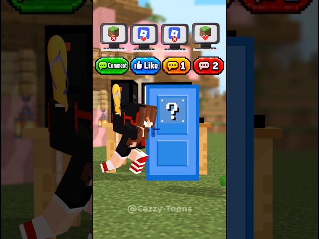 Help Mikey What is Hindden Behind The Door ?😇🤣 - MAIZEN Minecraft Animation