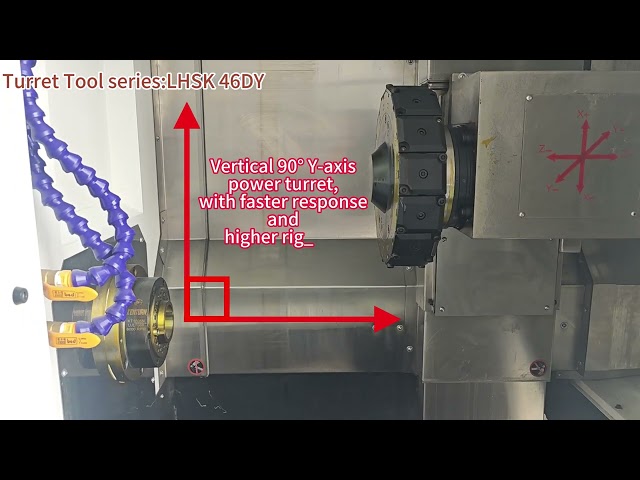 LHSK CNC Machine LHSK-46DY 90° Y axis turret cnc Lathe