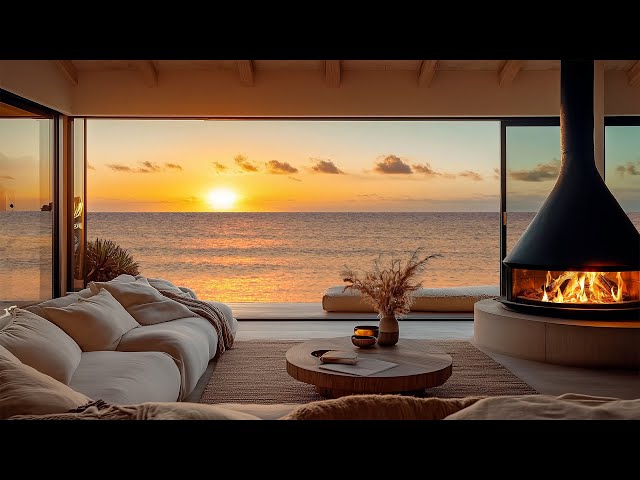 The Most Beautiful/Relaxing Seaside Retreat Space in Comfortable Terrace with Jazz Music & Fireplace