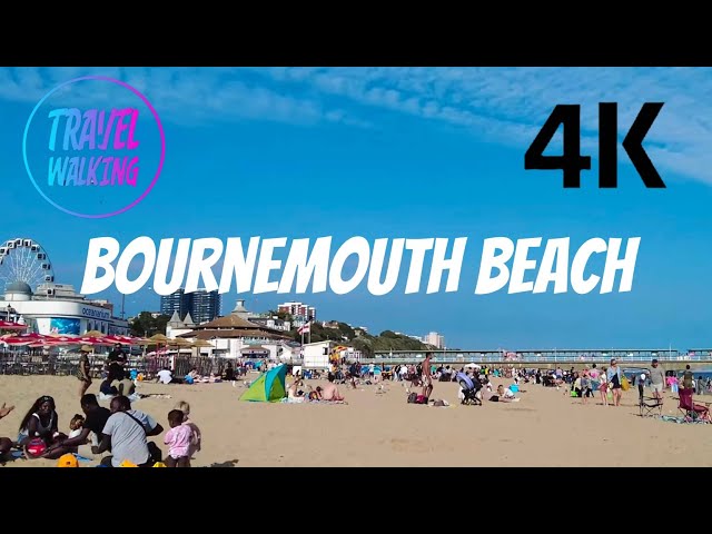 Bournemouth Beach Walk 4K | Beautiful Seaside Walk in England