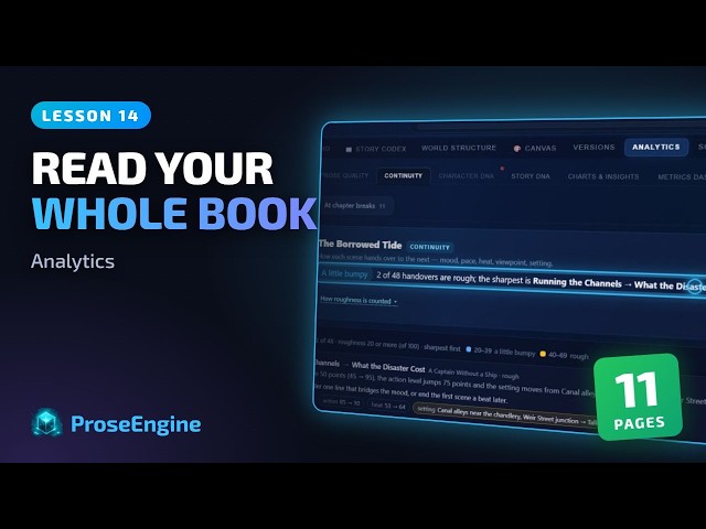 Analytics: read your whole book, page by page | ProseEngine Tutorial 14