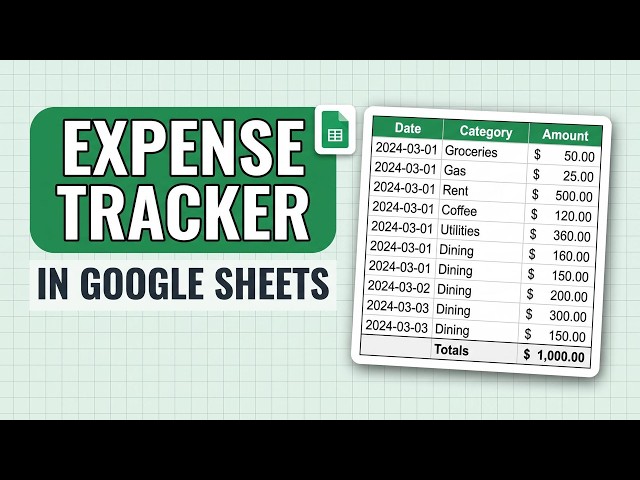 Build a Simple Expense Tracker in Google Sheets (Beginner Tutorial)