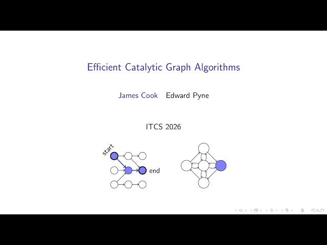 Efficient Catalytic Graph Algorithms (ITCS 2026)