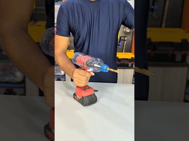How to protect a drill from the rain using a bottle