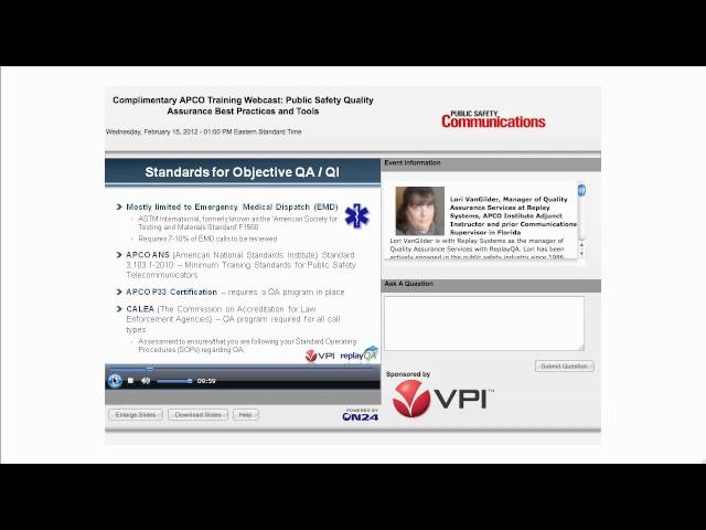 APCO Webcast: 911 Dispatch Quality Assurance Tips and Tools