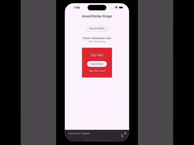 Flutter AbsorbPointer Widget #flutter
