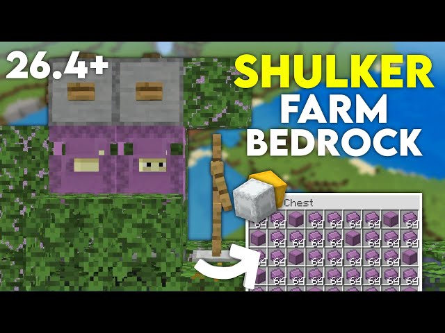 NEW EASIEST! SHULKER Farm for Minecraft Bedrock MCPE 1.26/26.4+!