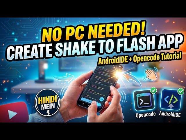 Android App Development on Phone 🔥 | Build Shake to Flash with OpenCode + AndroidIDE