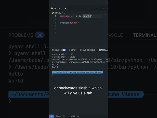 Python Tip: Special Chars In STRINGS