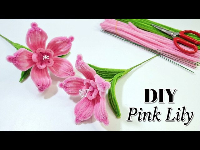 DIY Pipe Cleaner Pink Lily Tutorial | Easy & Realistic Flower Craft