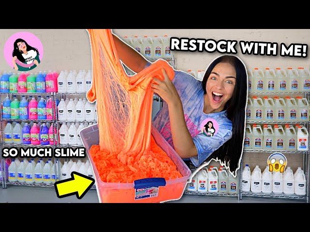RESTOCK MY SLIME SHOP WITH ME! *i made WAY TOO much slime AGAIN*